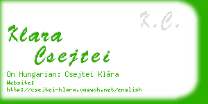 klara csejtei business card